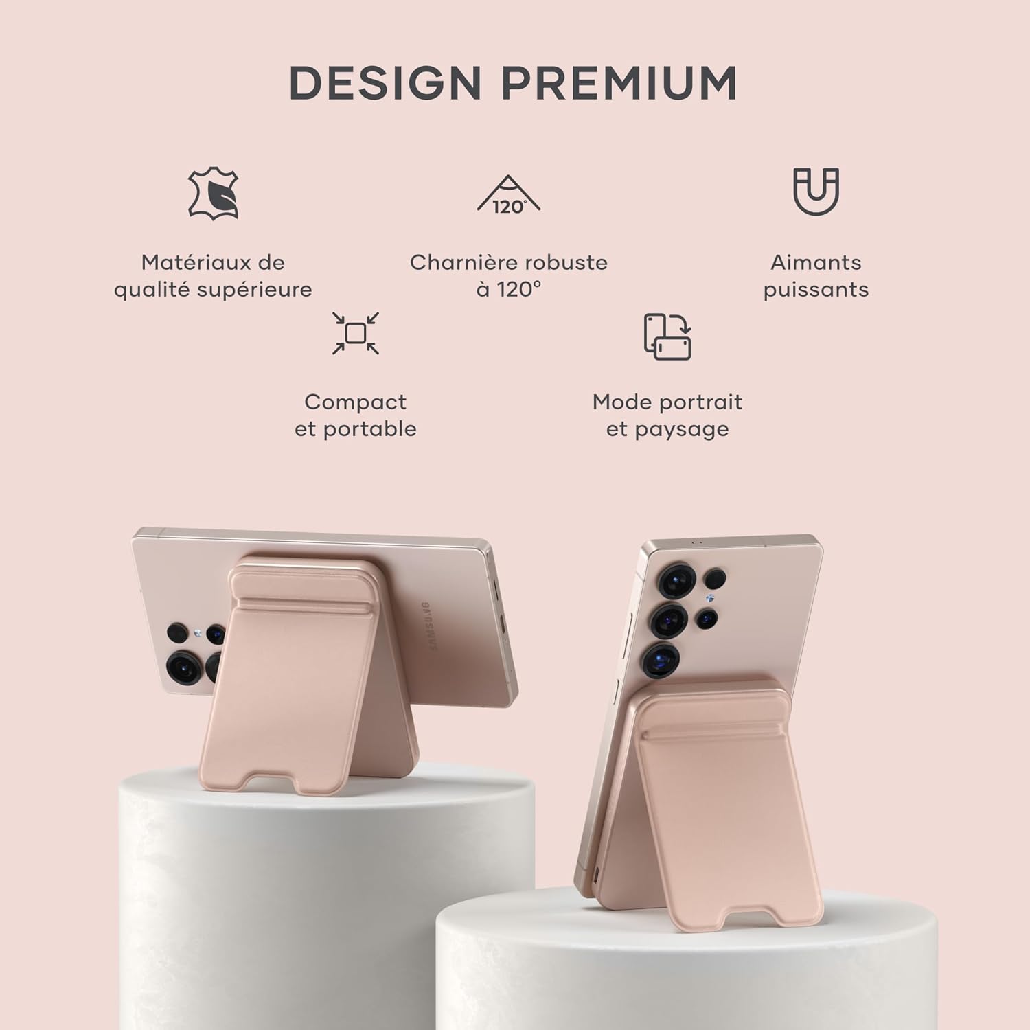 Thumbnail 4 de SATECHI OntheGo™ Batterie Externe MagSafe 5000 mAh Qi2 avec support pliable (rose) — charge rapide jusqu’à 15 W