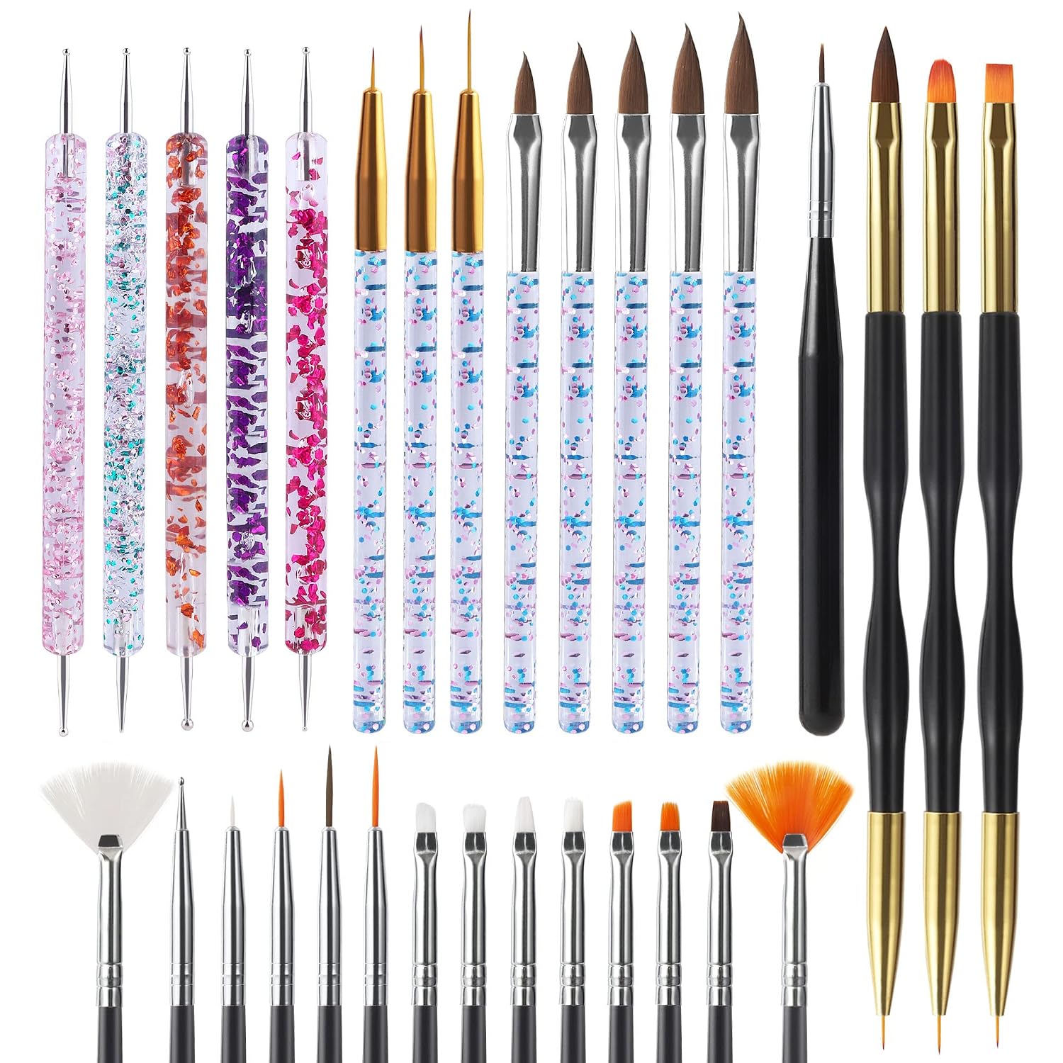 Detalle de Artdone 31pcs Nail Art Brush Set for Gel Design ๐