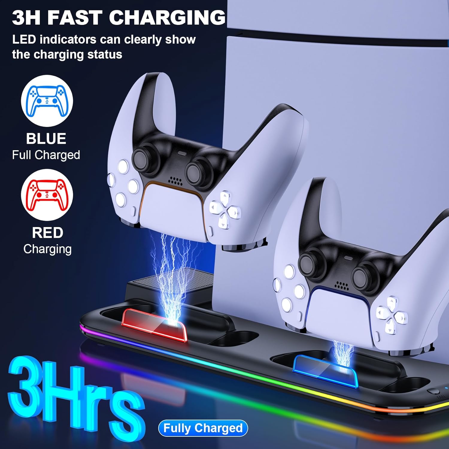 Thumbnail 5 de HELLCOOL PS5 Cooling Stand with Turbo Cooler Fan & RGB Light