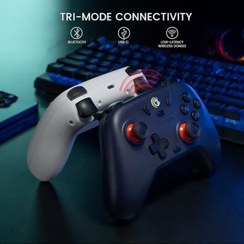 Detalle de GameSir Nova Lite: Controlador inalámbrico Tri‑modo para PC, Switch y más