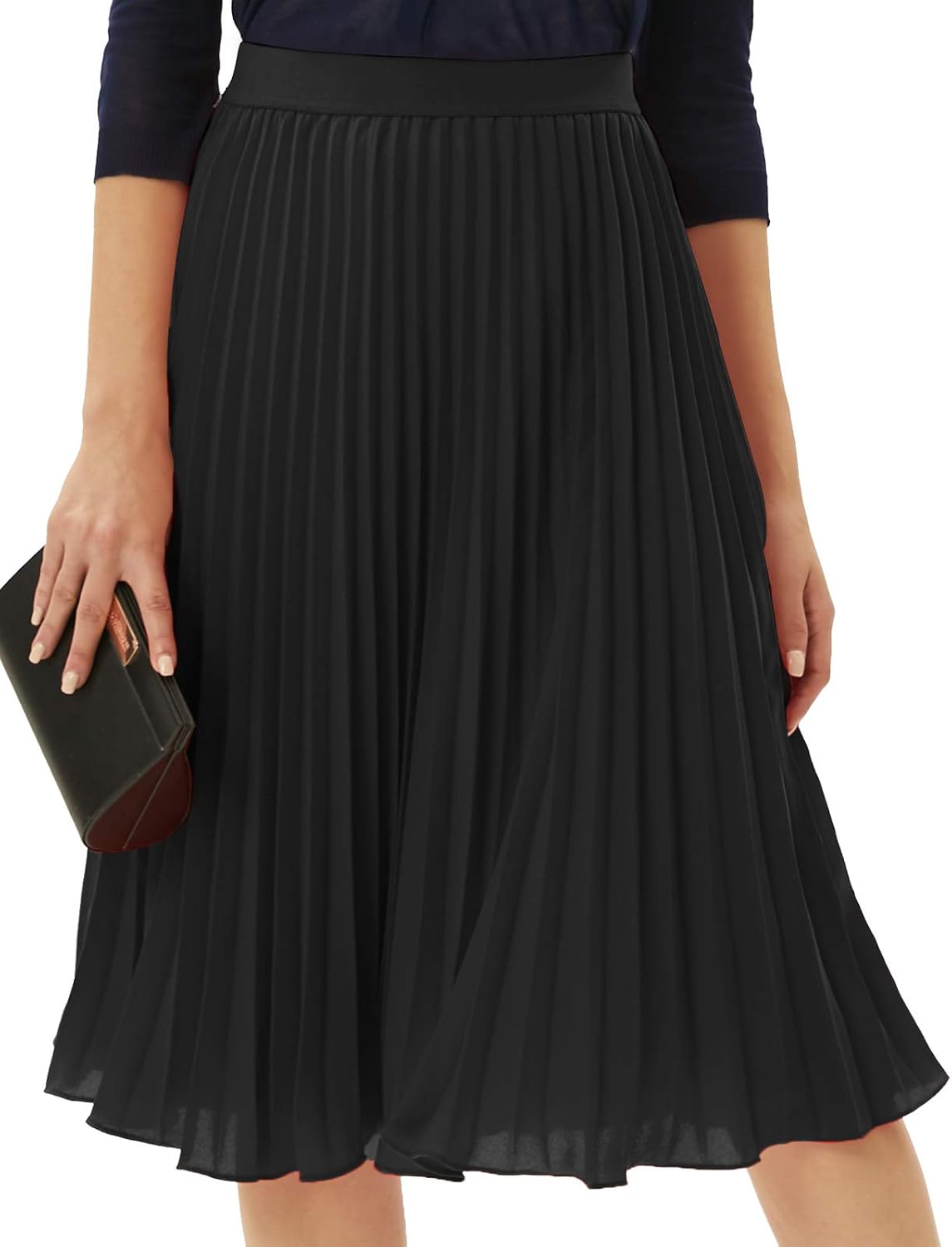 Detalle de GRACE KARIN Pleated Chiffon Midi Skirt 1️⃣0️⃣0% Comfort