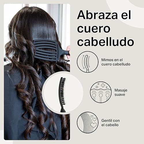 Thumbnail 4 de Olivia Garden Fingerbrush Combo Large – Cepillo para cabello largo con cerdas de jabalí y nylon