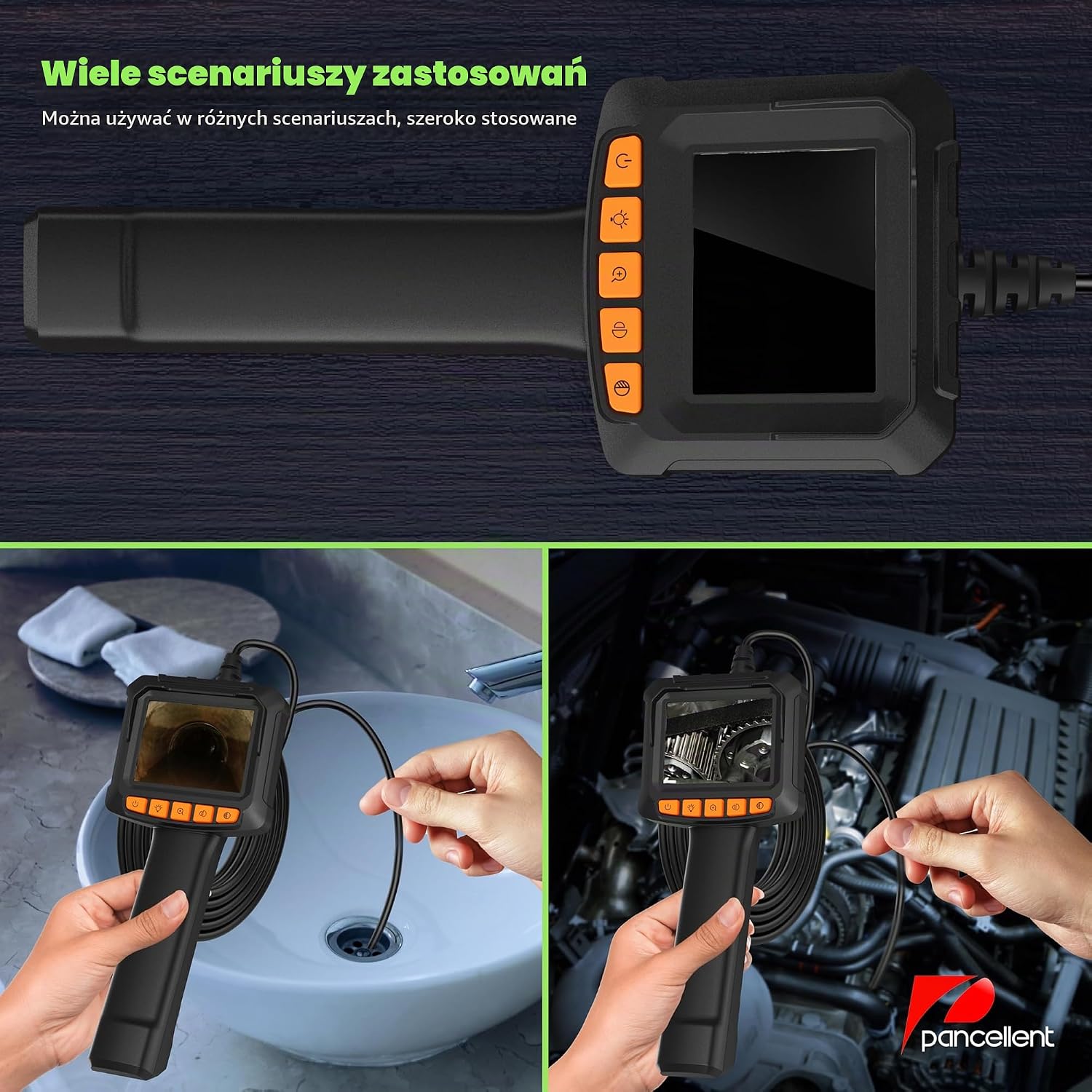 Thumbnail 6 de Pancellent G20M 1920P – kamera endoskopowa, ekran 2,4″, przewód 5 m, 8 LED