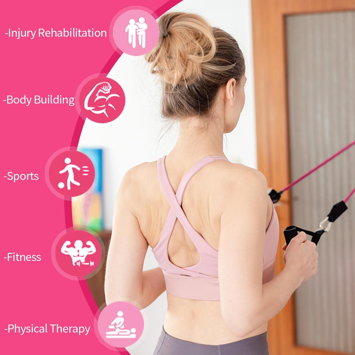 Thumbnail 5 de VEICK Resistance Bands with Handles – 5-band set for Home Fitness