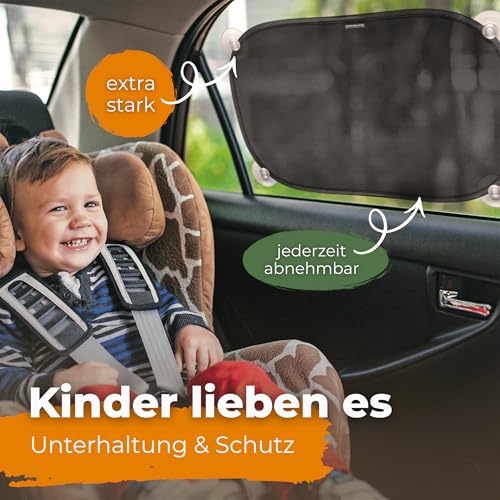 Detalle 2 de CARAMAZ Sonnenschutz Auto Baby mit UV Schutz, Opti-Dark GSM100+ – Verdunklung 51x31cm (2 Stück) inkl. Saugnapf