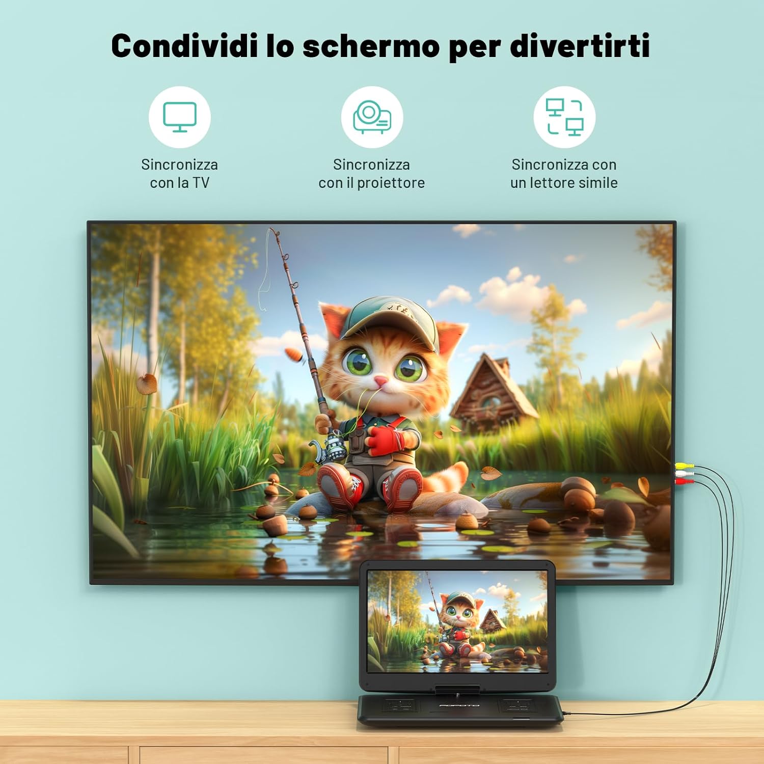 Thumbnail 5 de POFOTO Lettore DVD Portatile 15,6"