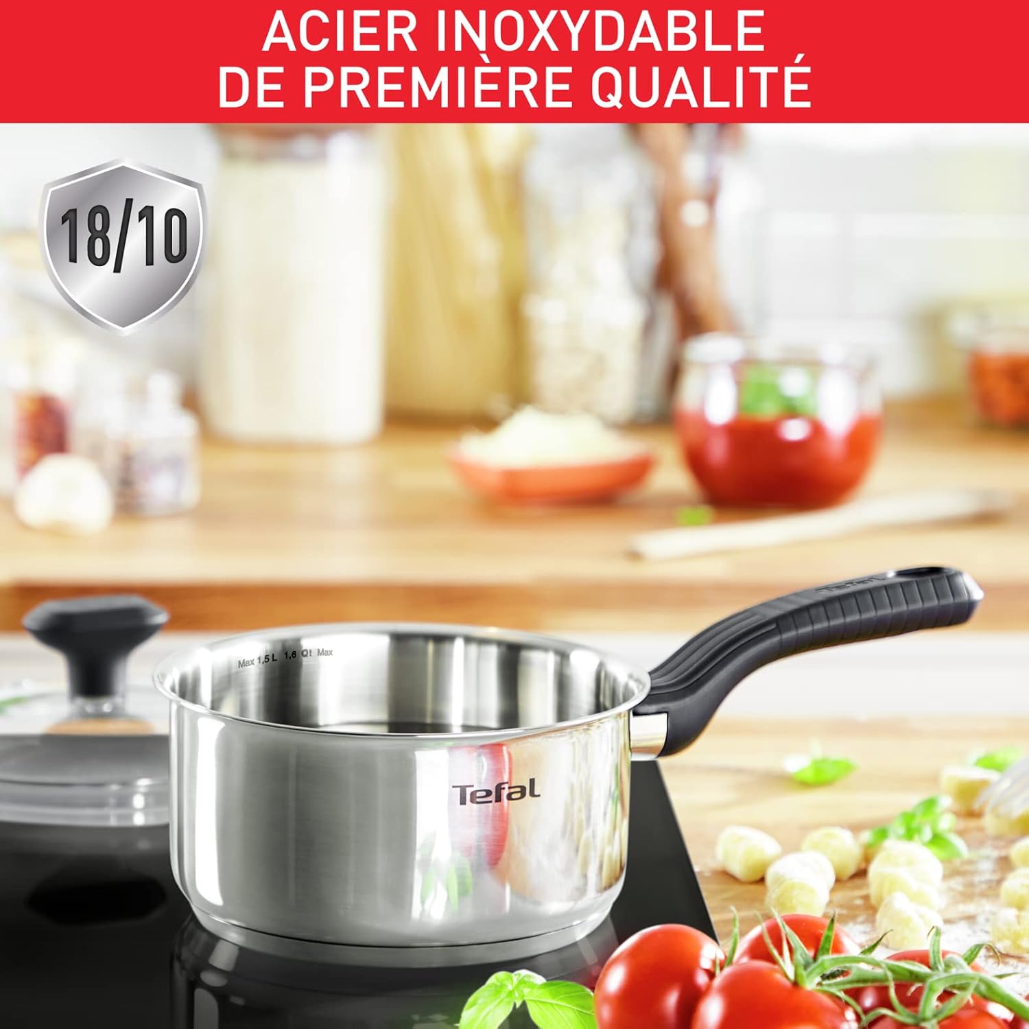 Detalle de Tefal Comfort Max, 3 casseroles 14-18 cm ⚙