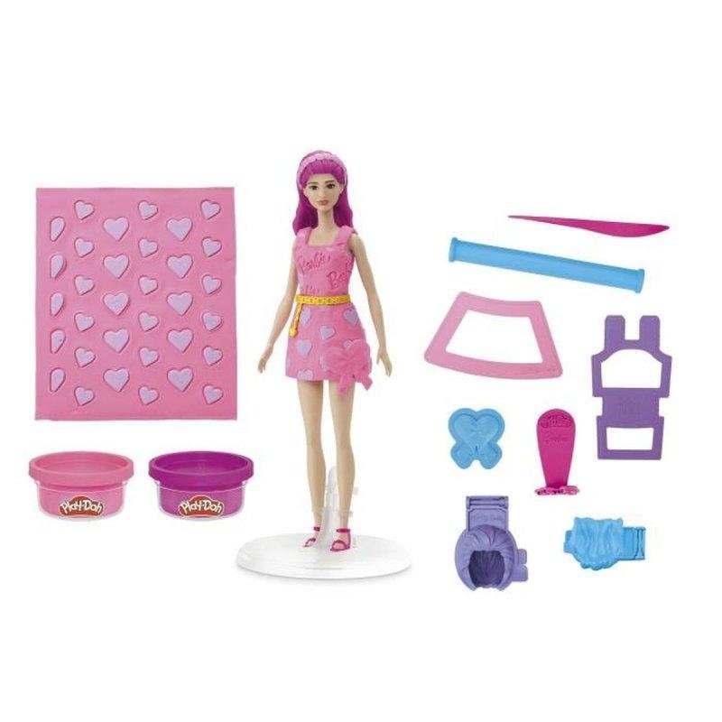 Detalle 2 de Set creativo Play-Doh Barbie Corazones y Cabello con muñeca 30 cm