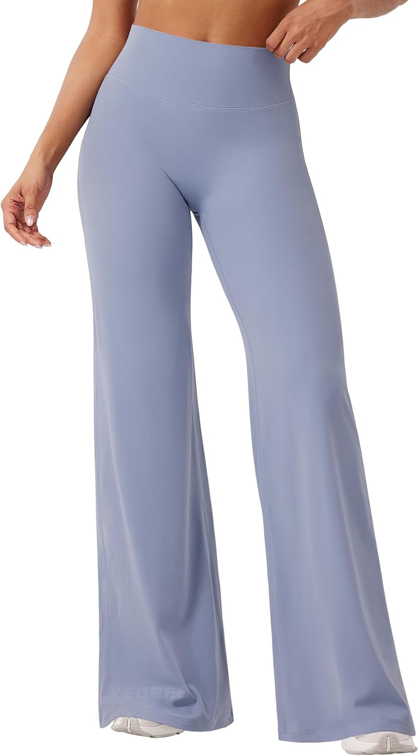Detalle de YEOREO Leggings de entrenamiento rectos para mujer — sin costuras frontales, alta cintura, inseams 29''–35
