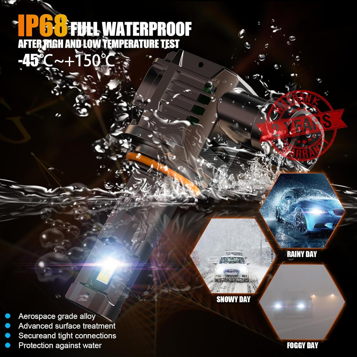 Thumbnail 5 de WAIXINGREN HB4 9006 LED Headlight Bulbs: 32000LM, 6500K, Plug & Play (Pair of 2)