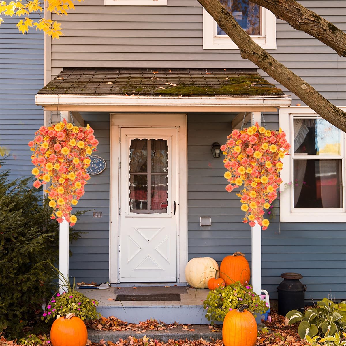 Thumbnail 4 de HBell 4-pack Artificial Hanging Flowers (UV-resistant faux petunia vines) for outdoor planters