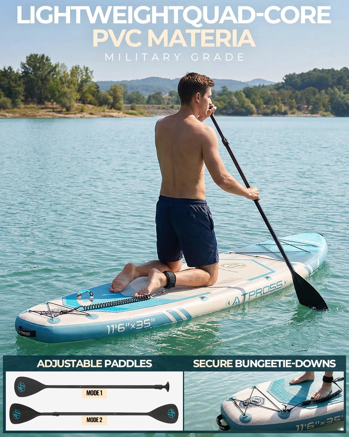 Thumbnail 6 de ATPROSS 11'6" Inflatable Paddle Board with 450 lbs Capacity and All-In-One Accessories Kit