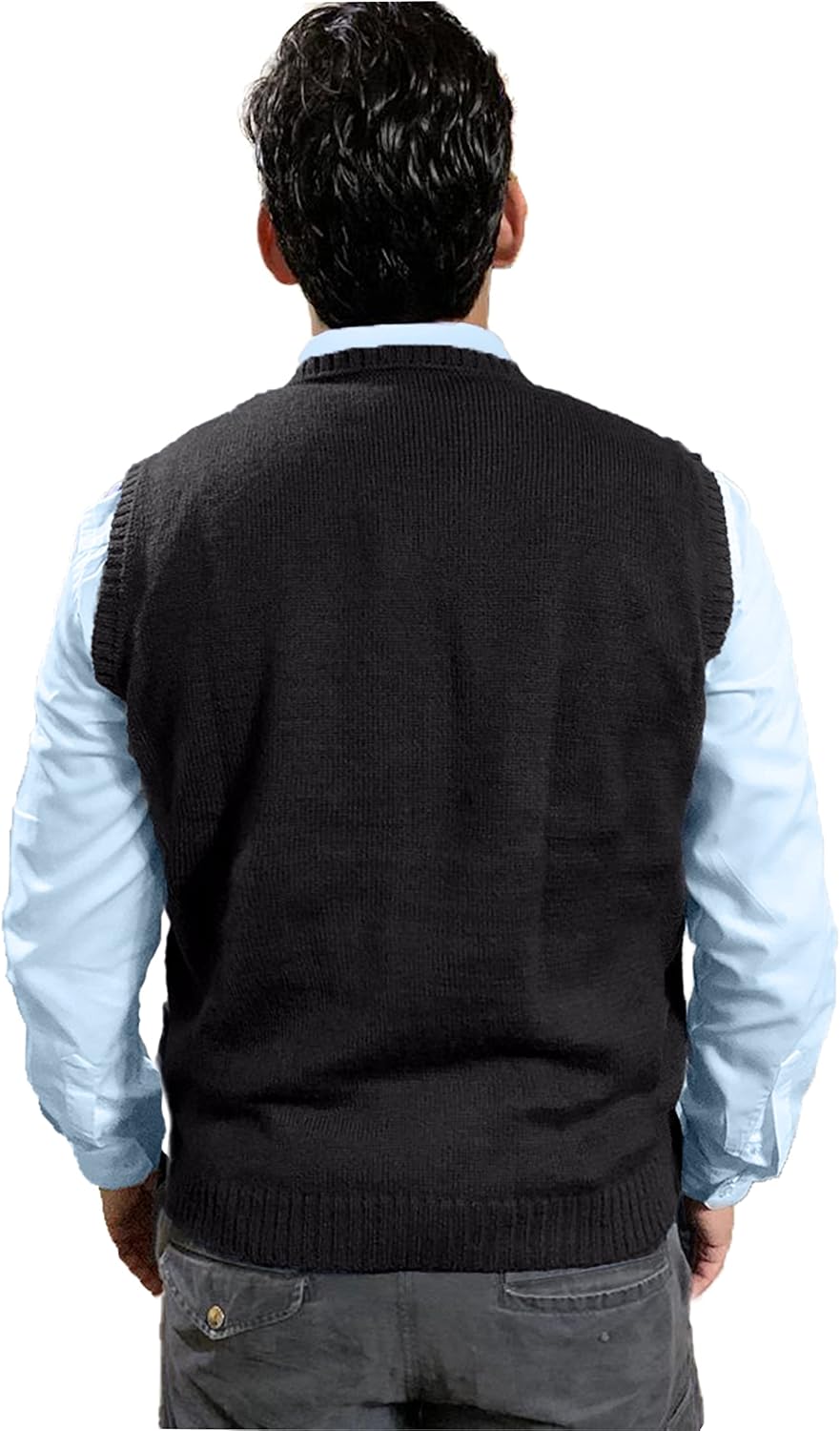 Detalle de TINKUY Peru Men's Alpaca Wool Cardigan Vest