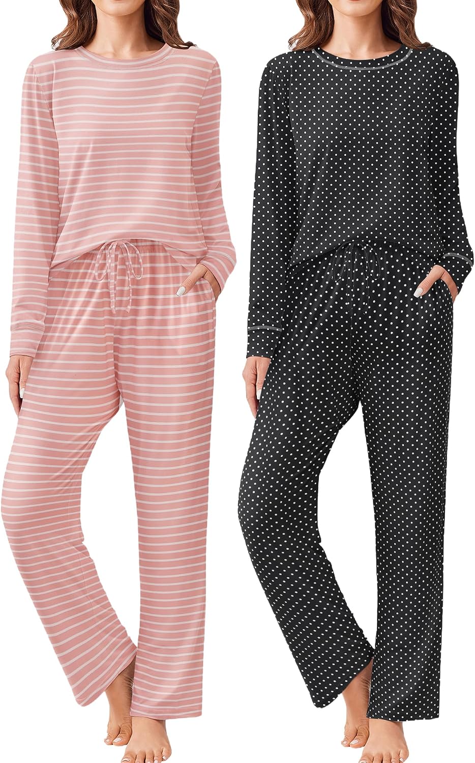 Detalle de Ekouaer Women's Pajama Set, 2-Pack