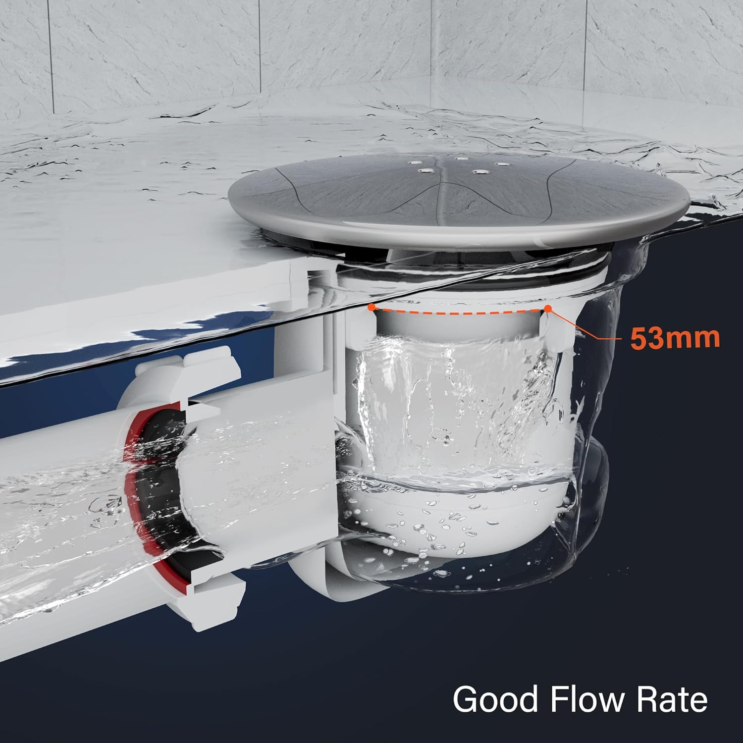 Detalle 2 de HNNHOME Shower Drain Cover Replacement (Chrome) – Removable 90mm/115mm Trap Cover