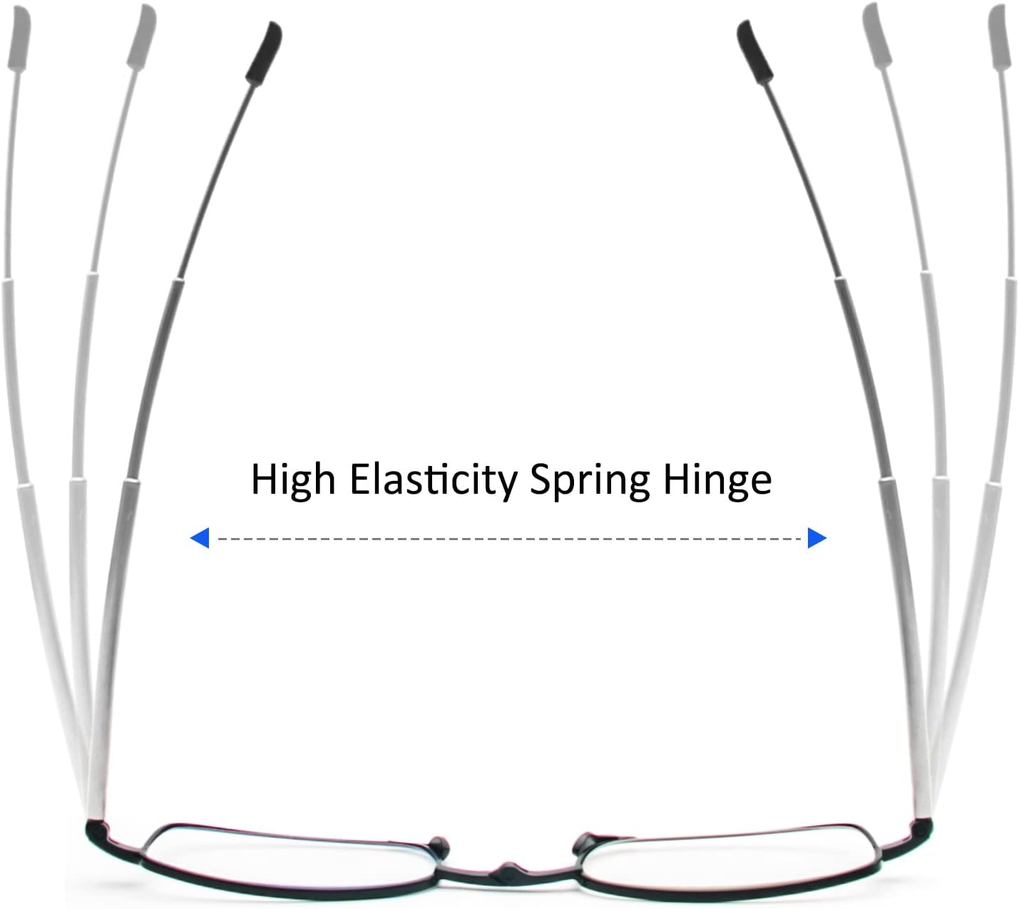 Thumbnail 6 de MMOWW Faltbare Lesebrille mit Reißverschluss-Halter, +1,0 – Bluetooth-ähnlicher Blaulichtfilter, Schwarz