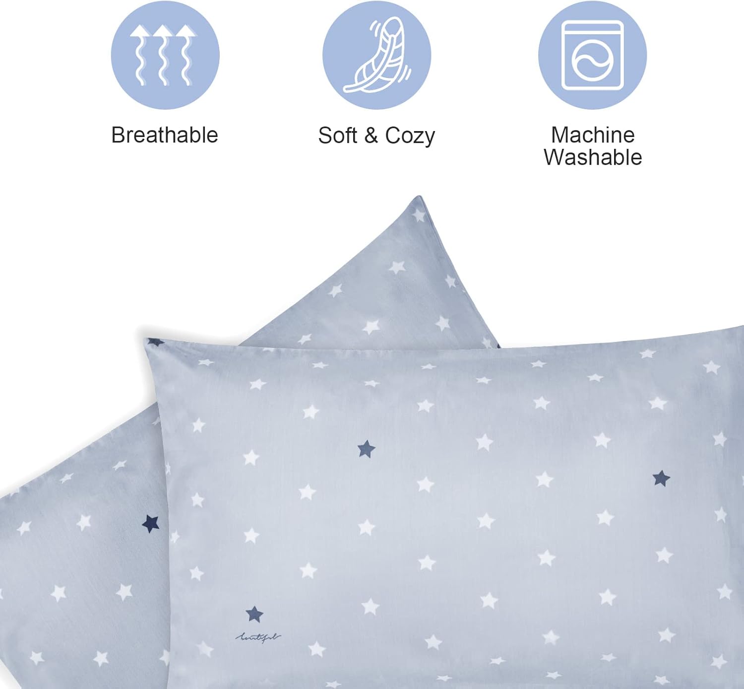 Thumbnail 3 de Vicloon Baby & Toddler Pillowcase 2-Pack (Star) – 100% Cotton, Cot Bed 40x60cm