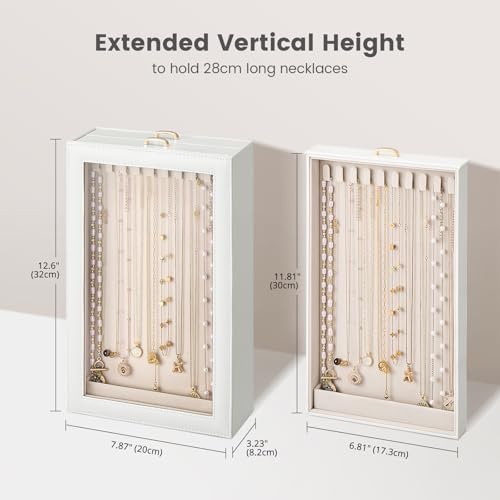 Thumbnail 5 de Lolalet Necklace Organizer Box: 2‑Layer Jewellery Display Case in White