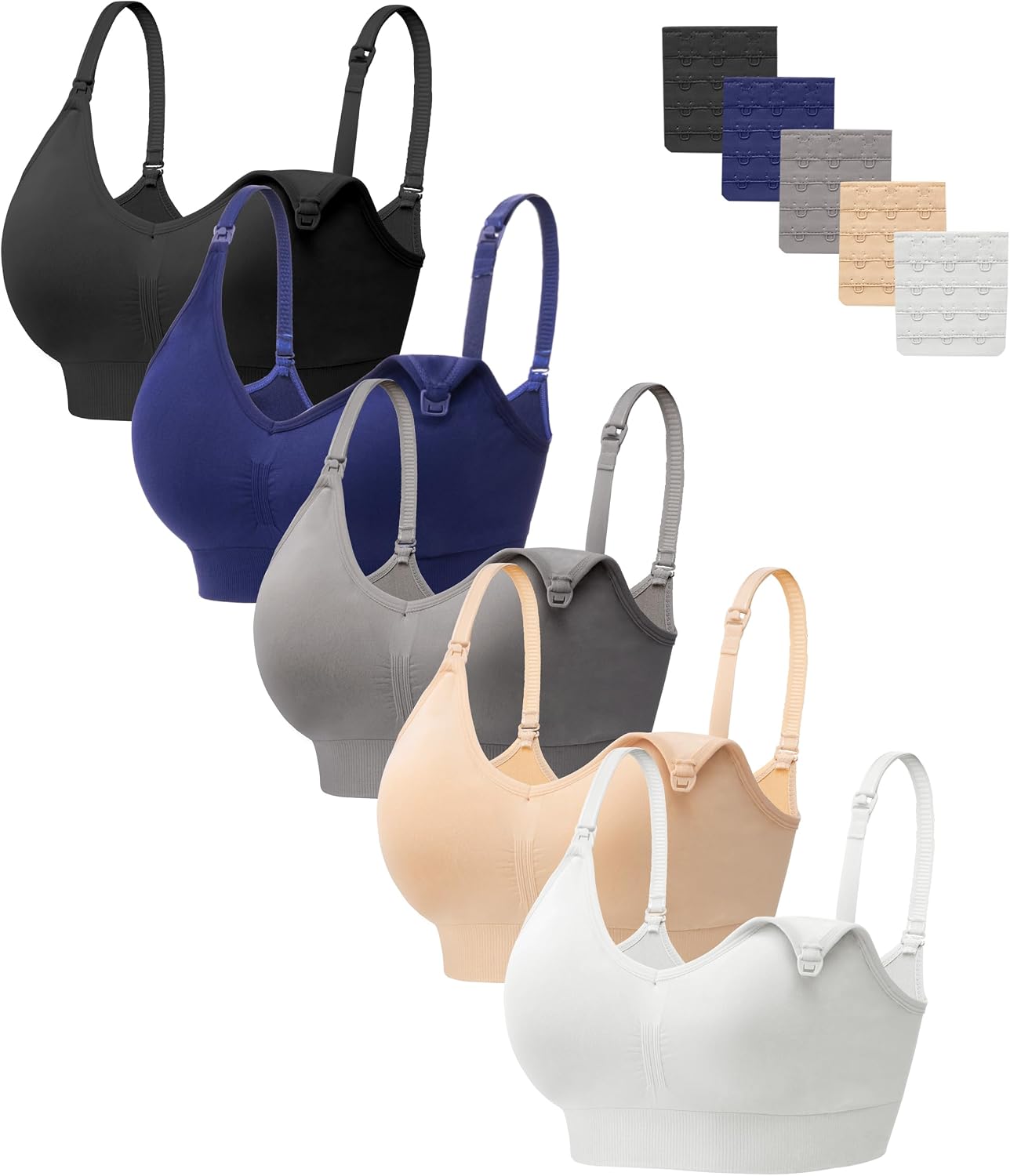 Thumbnail 6 de HBselect Women Maternity Bras 5 Pack: Seamless Nursing Bras for Breastfeeding & Pregnancy