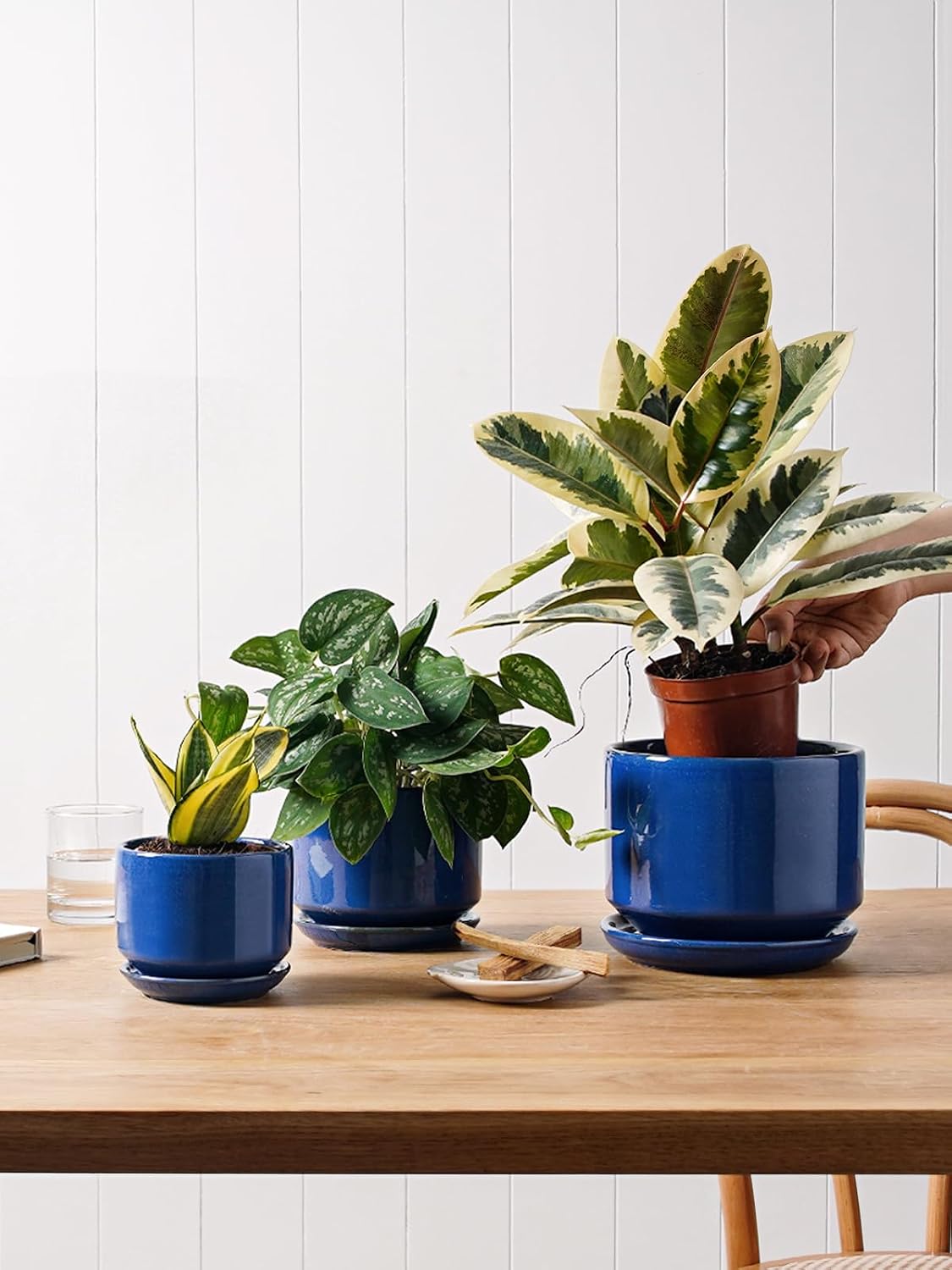 Detalle 2 de LE TAUCI 11+13+17 cm ceramic plant pots set 🌱