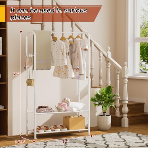 Thumbnail 6 de Golpart Portable Clothes Rail with Wheel – Freestanding Carbon Steel Drying Rack (30D x 81W x 183H, Black)
