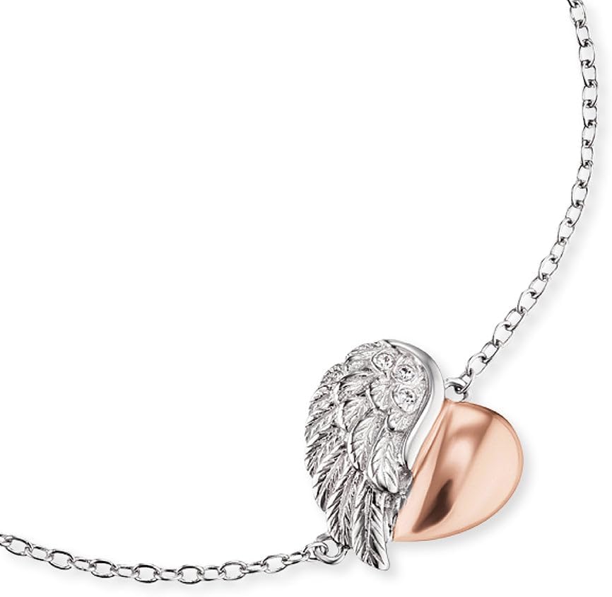 Detalle de Engelsrufer Damen Armband aus Sterling Silber mit Herz-Flügel Anhänger