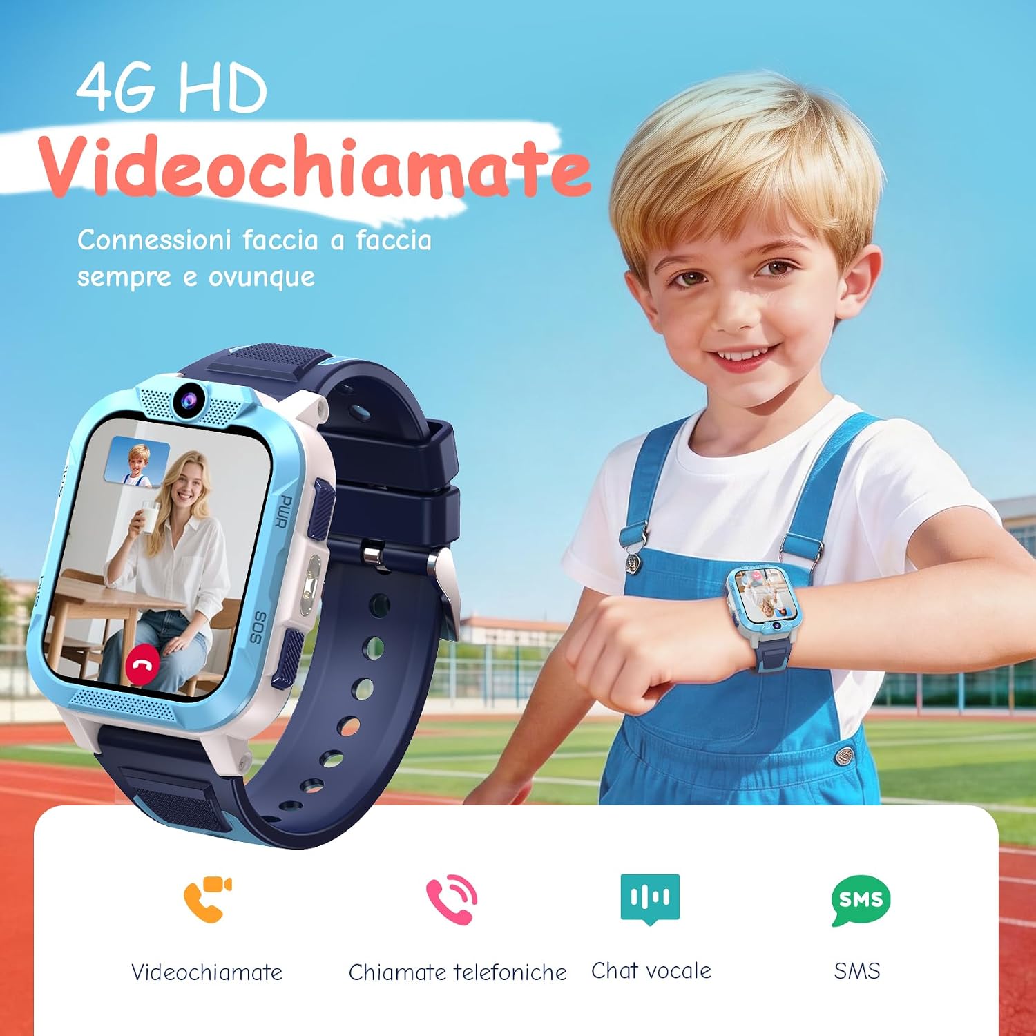 Detalle de IOWODO Smartwatch Bambini 4G con Videochiamata HD e GPS: sicurezza e divertimento per i più piccoli