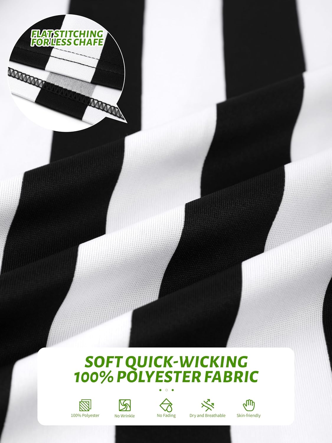 Detalle de FancyFun Men's Collared Referee Shirt Set, Quick-Dry Polyester, Whistle and Flag