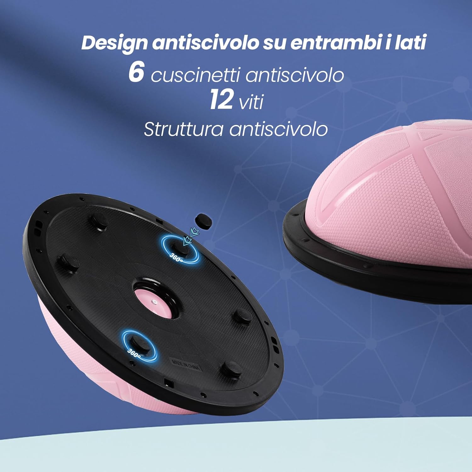 Thumbnail 2 de DH FitLife Balance Ball + fascia di allenamento: palla di equilibrio Φ60 x 22 cm con fasce e pompa