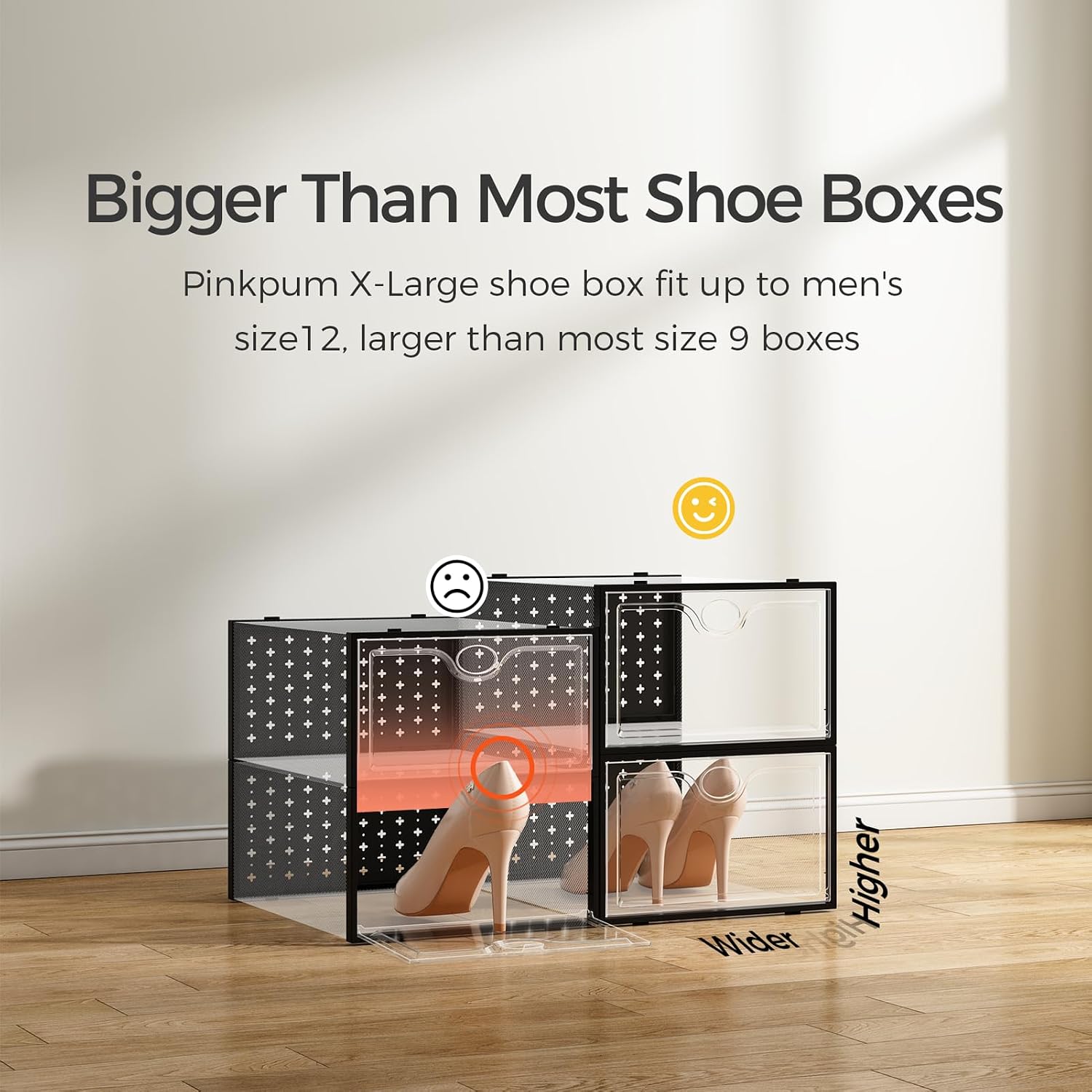 Detalle de Pinkpum Shoe Storage Boxes, 15-Pack