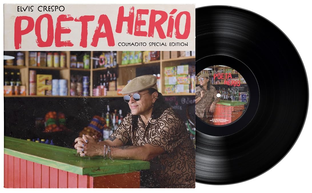 Detalle de Elvis Crespo Poeta Herio Colmadito Vinyl Record, Black Single Vinyl