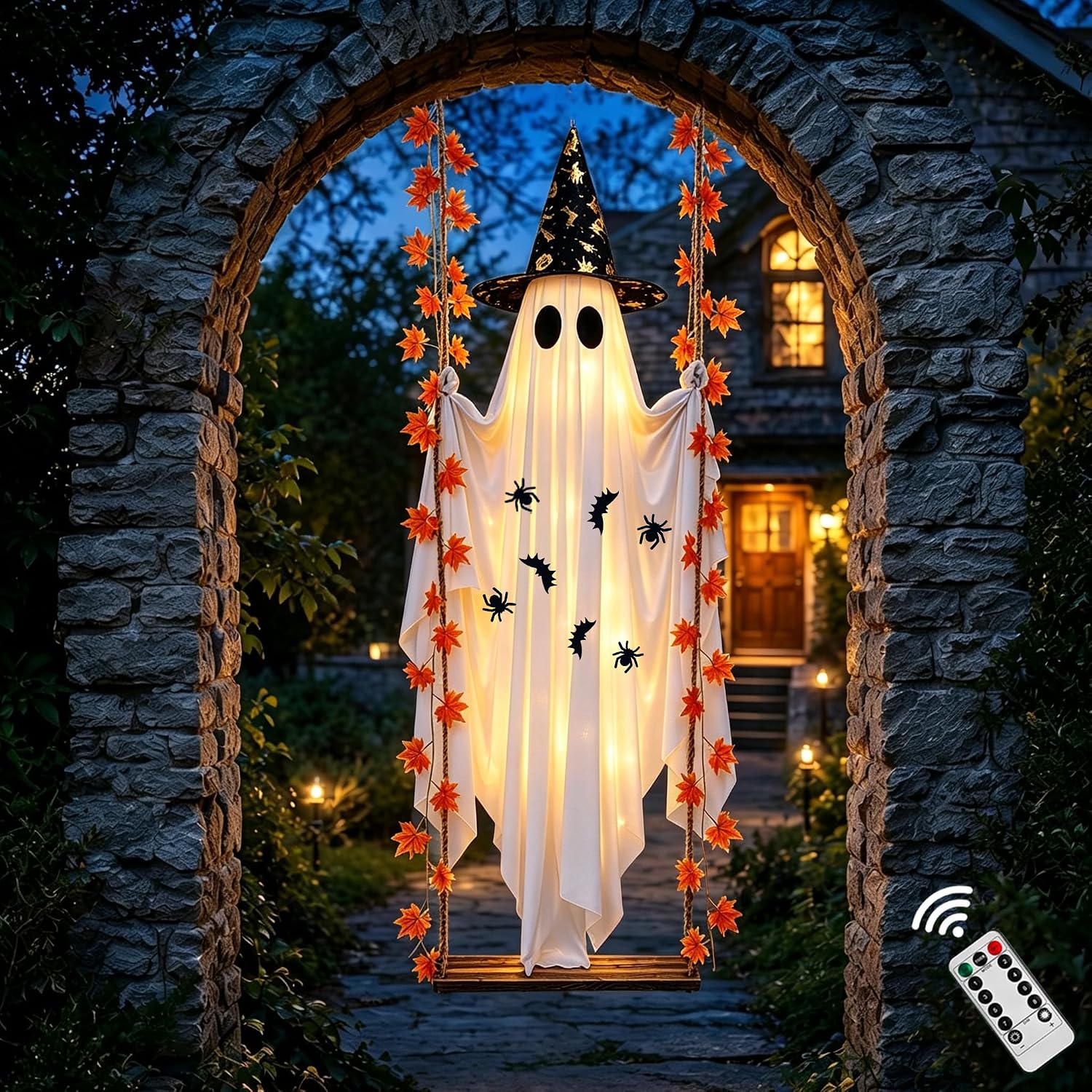 Thumbnail 1 de Mildstrike HY-54FT 5.4-Foot Hanging Halloween Ghost with 8-Mode LED Lights