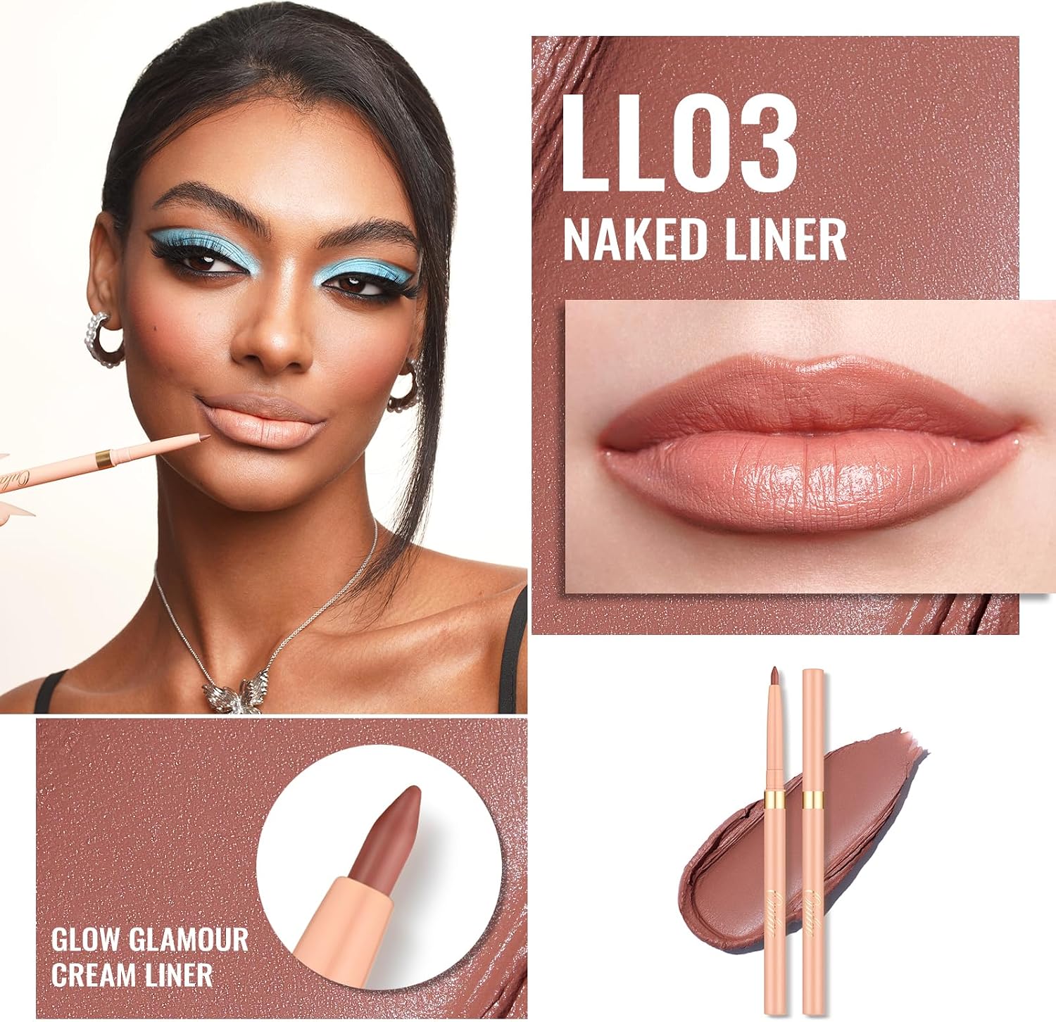 Thumbnail 1 de OULAC Matita Labbra Marrone Opaco: lipliner impermeabile, a lunga durata e vegan (L03) Naked Liner