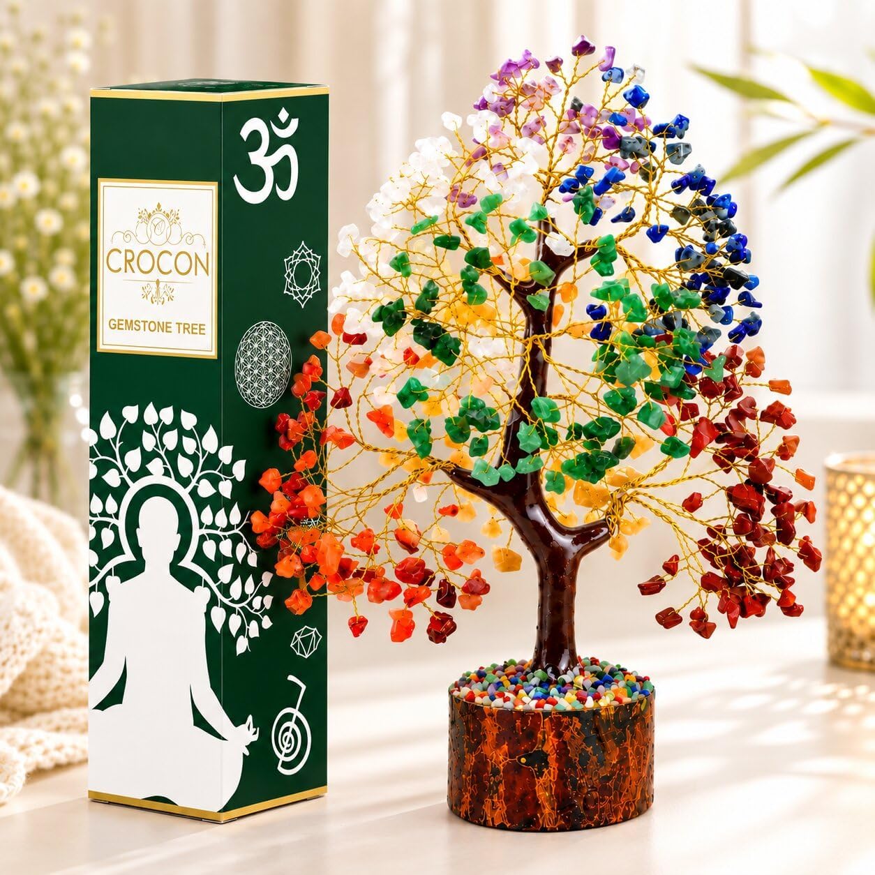 Thumbnail 6 de Crocon CTR010a 7 Chakra Crystal Tree of Life, Handmade Tabletop Decor