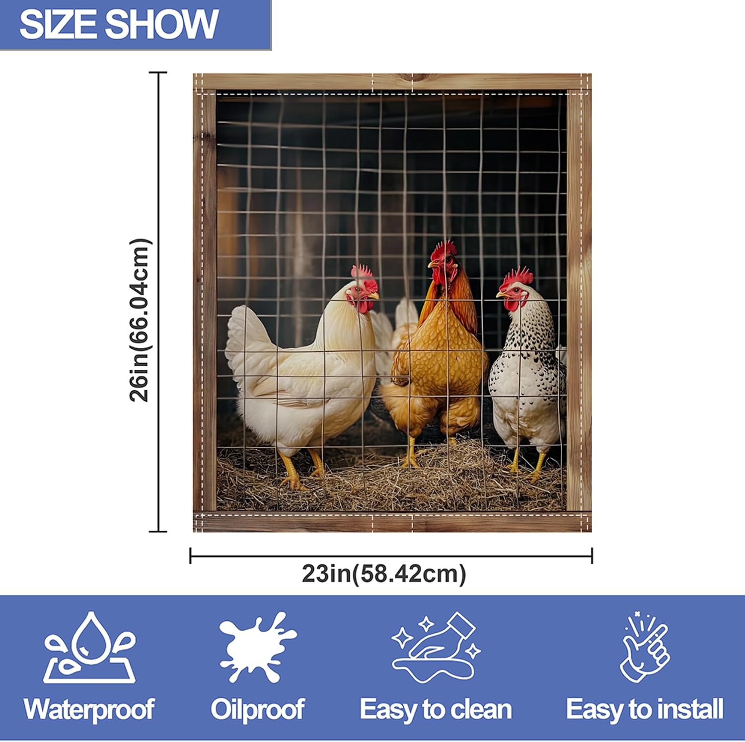 Detalle 2 de ZIHONSE Farm Chicken Dishwasher Magnet Cover, 23 x 26 Inches, Coated Canvas