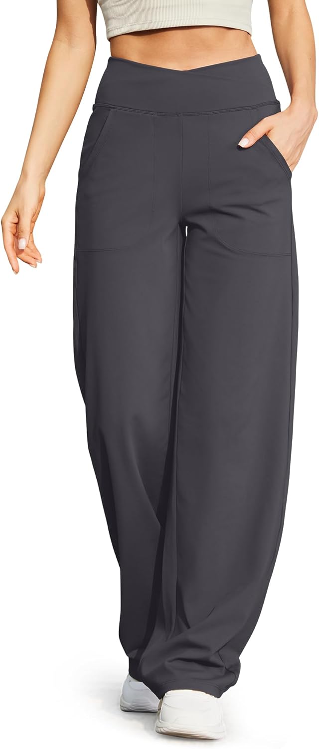 Thumbnail 5 de G4Free Yogahose Damen Weite Jogginghose mit Taschen – elastisch, gerade/leicht Schlag, Bauchkontrolle