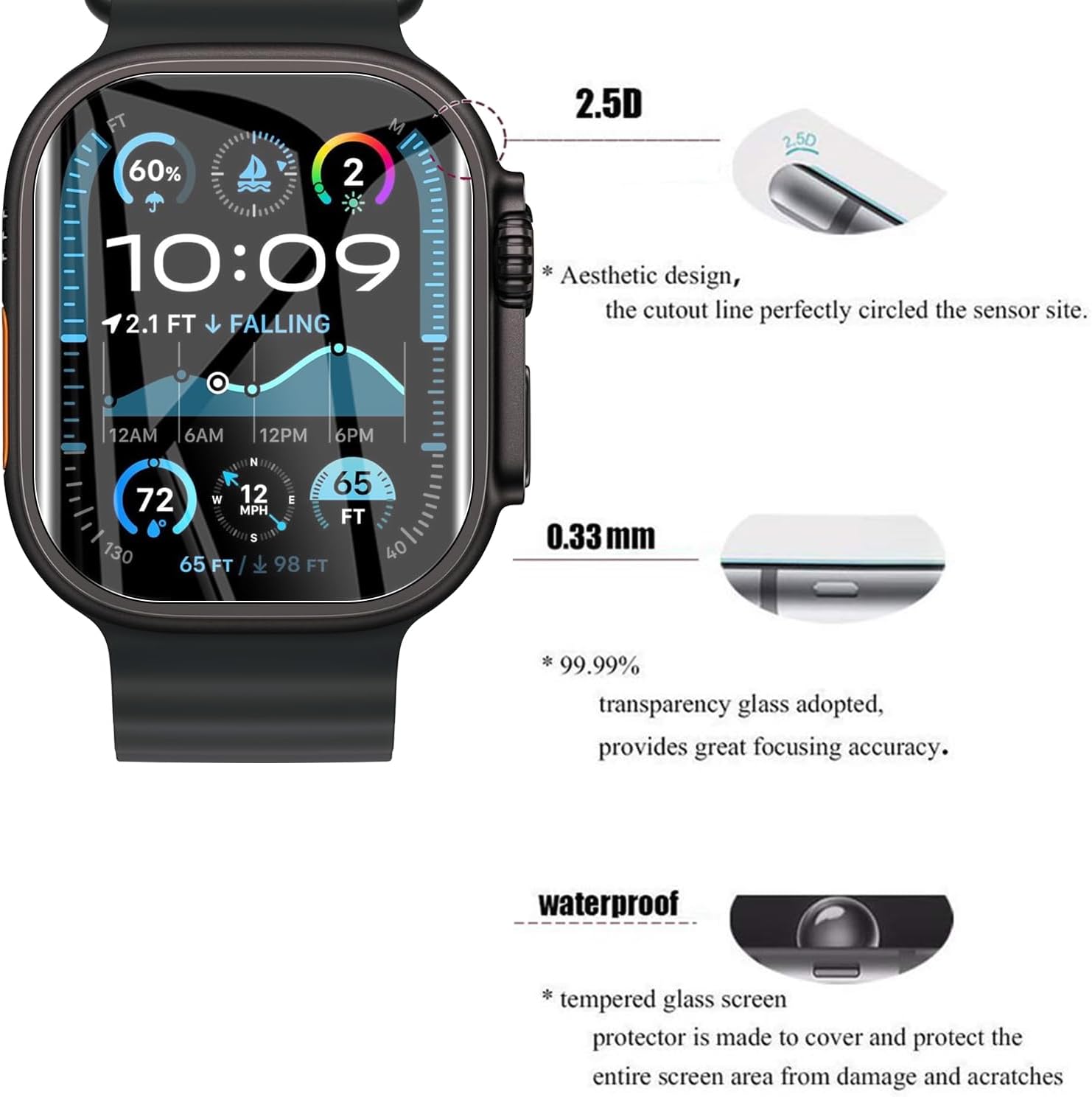 Thumbnail 3 de AOKUMA 6 Pack Soft TPU Screen Protector for Apple Watch Ultra 3 49mm