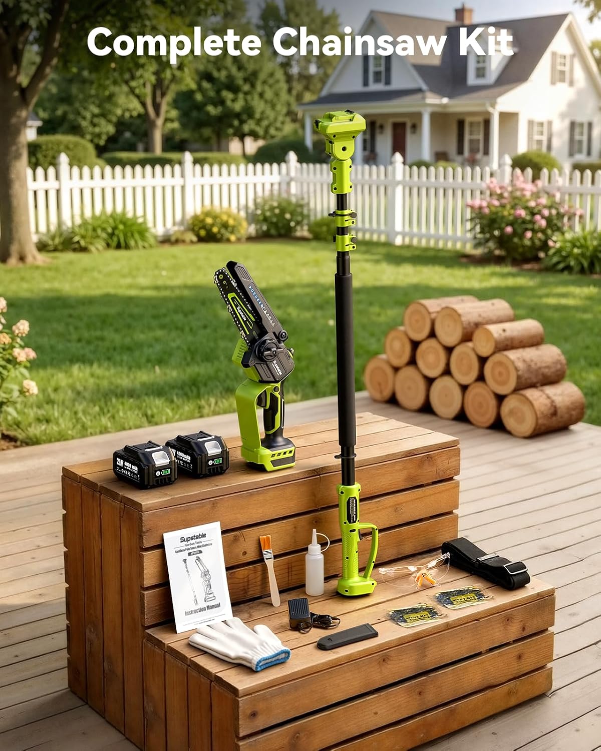Thumbnail 6 de Supstable APR600 6-Inch Cordless Pole Saw and Mini Chainsaw, 16-Foot Reach