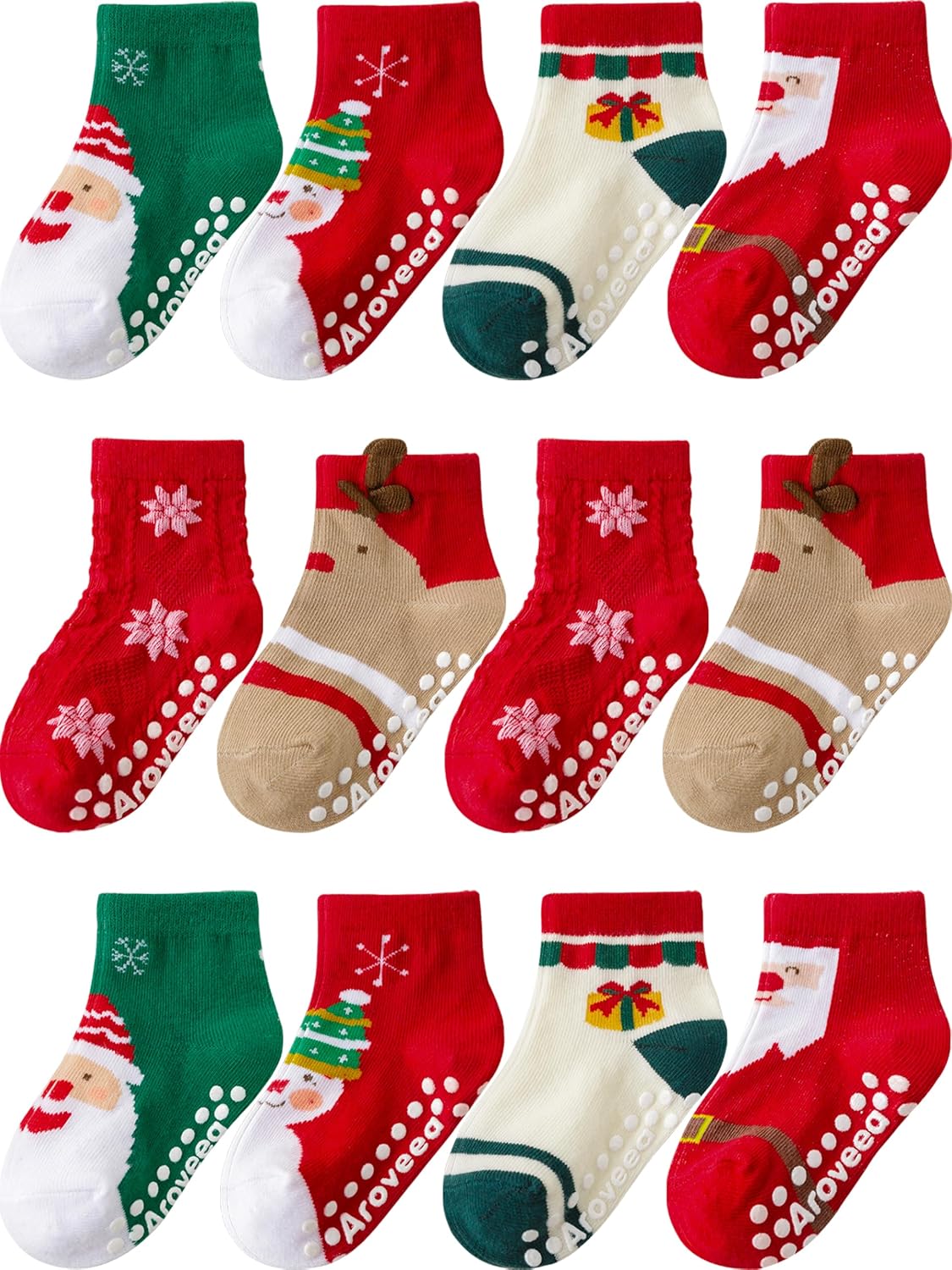 Thumbnail 6 de Aroveea Non-Slip Toddler Socks, 12-Pack