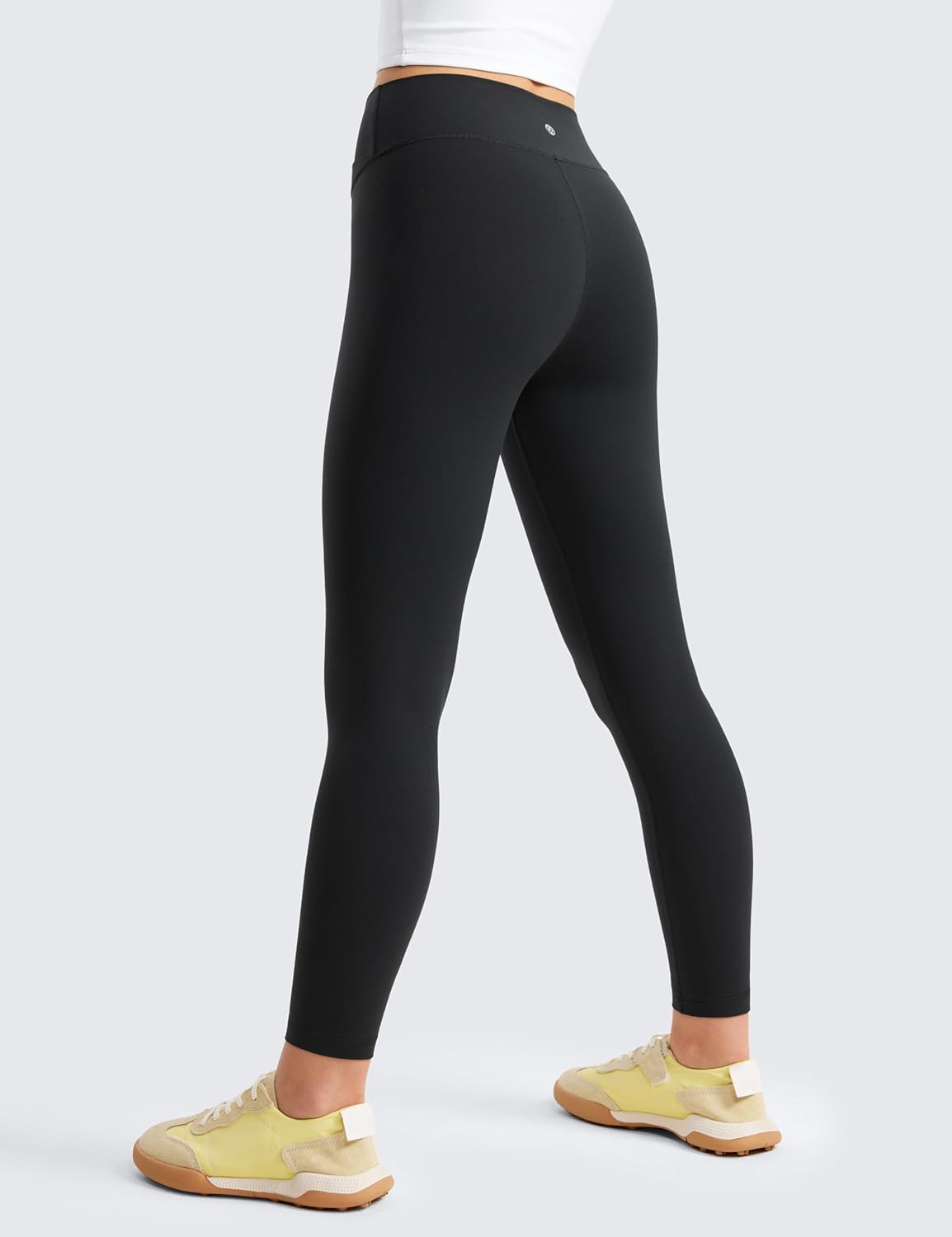 Detalle de CRZ YOGA Ragazze Butterluxe leggings vita alta incrociata con croce, per yoga, danza e sport