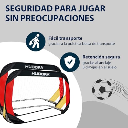 Detalle de HUDORA Conjunto de 2 porterías plegables para jardín