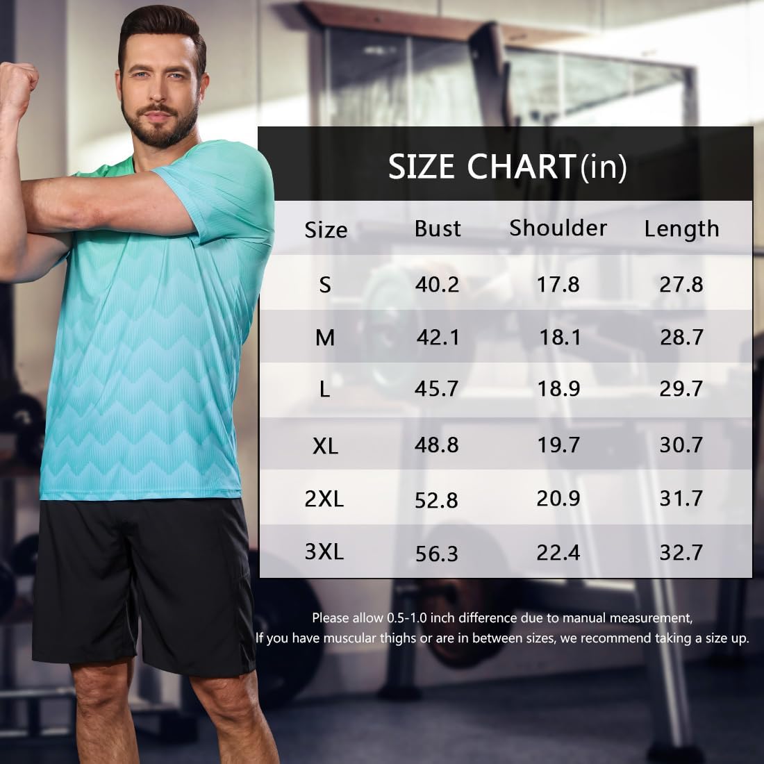 Thumbnail 5 de iCKER Men’s Gym T Shirts: Quick-Dry, Moisture-Wicking Short Sleeve for Training