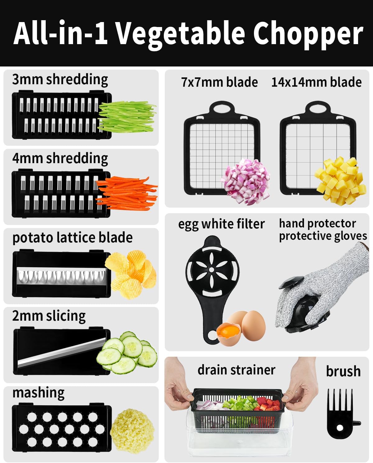 Thumbnail 1 de Julienner Mandolin Vegetable Chopper Multi-Slicer – a practical all-in-one kitchen helper