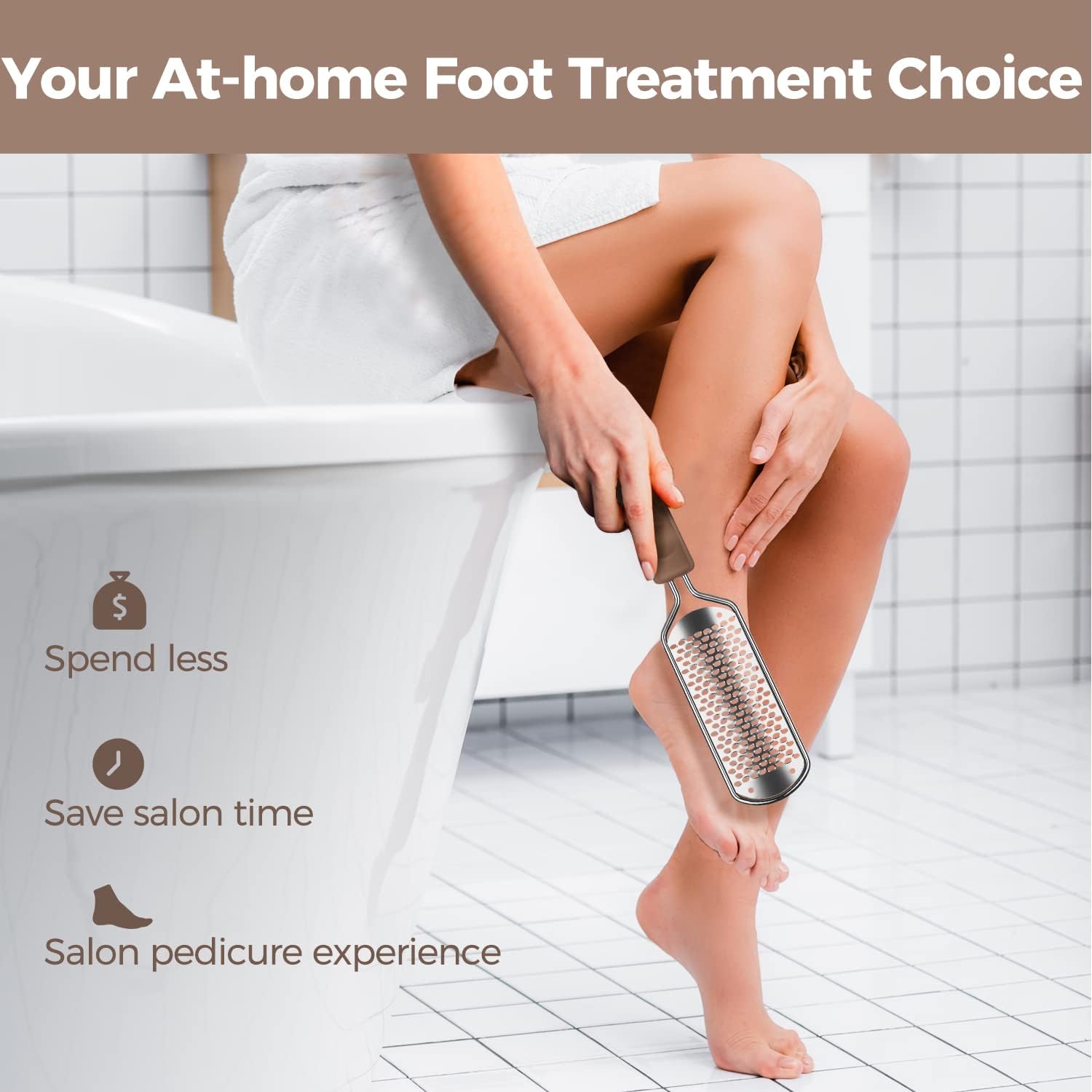 Detalle de Easkep Stainless Steel Foot File & Scrubber for Dead Skin and Hard, Dry Feet