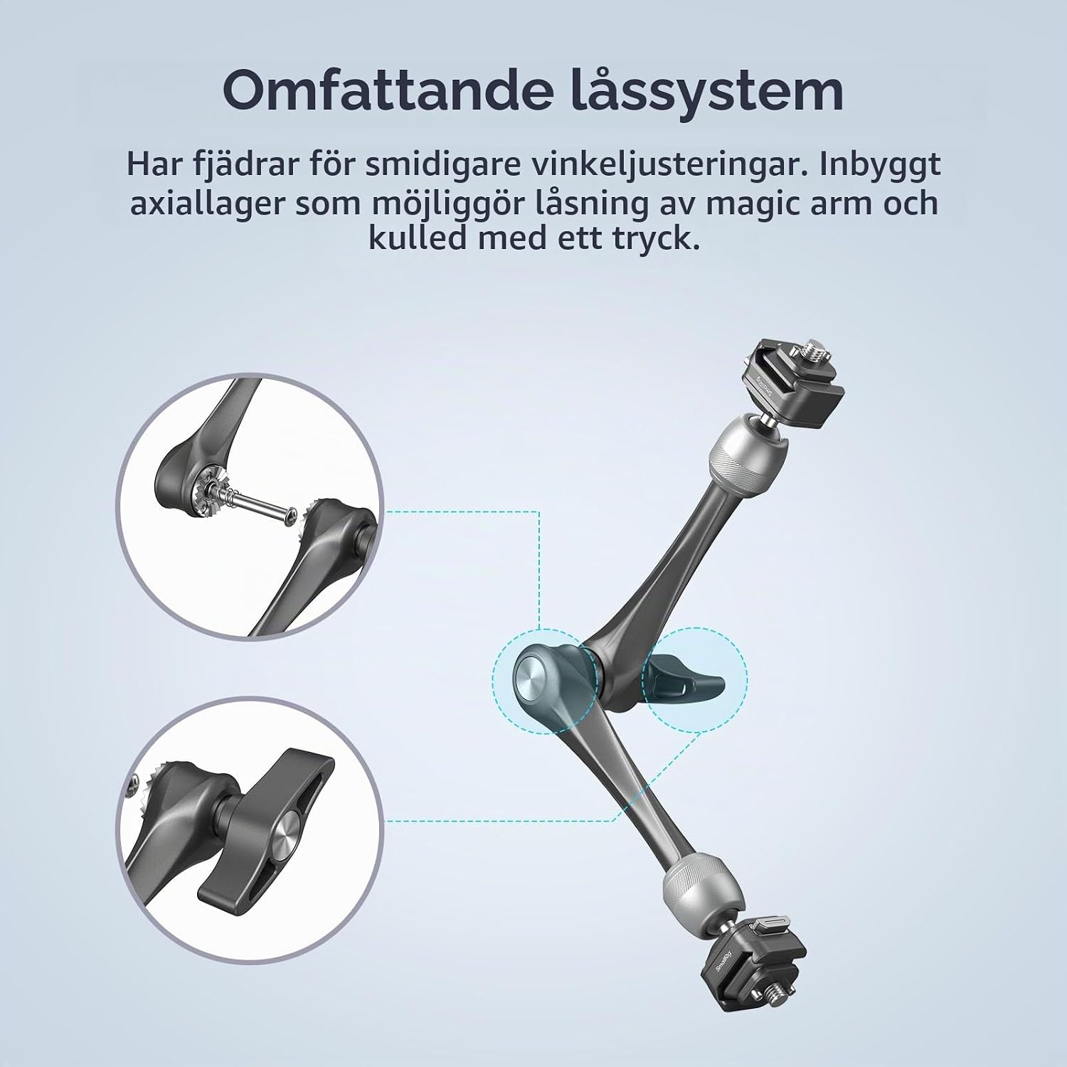 Thumbnail 5 de SMALLRIG 4489 11-tums magic arm med HawkLock H21 och 3 kg kapacitet