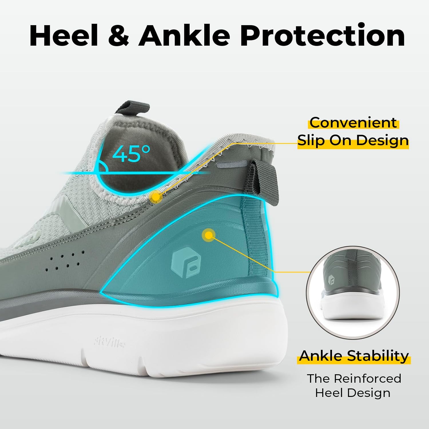 Thumbnail 6 de FitVille Mens Wide Fit Slip On Trainers – Extra Wide, High Rebound Comfort