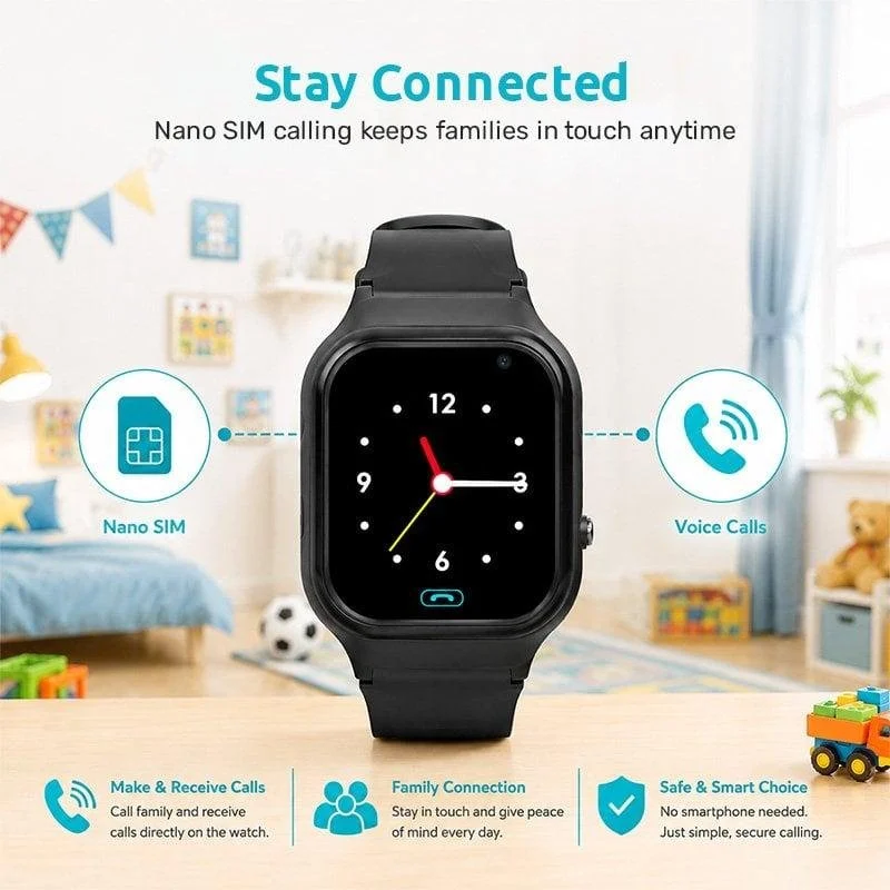 Detalle 2 de Nilait Kids Watch Safe GPS Smartwatch 4G: videollamadas, SOS y control parental en negro