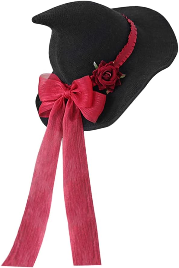 Detalle 2 de HKSICHENGKEJIUK Witch Hat With Rose Bow