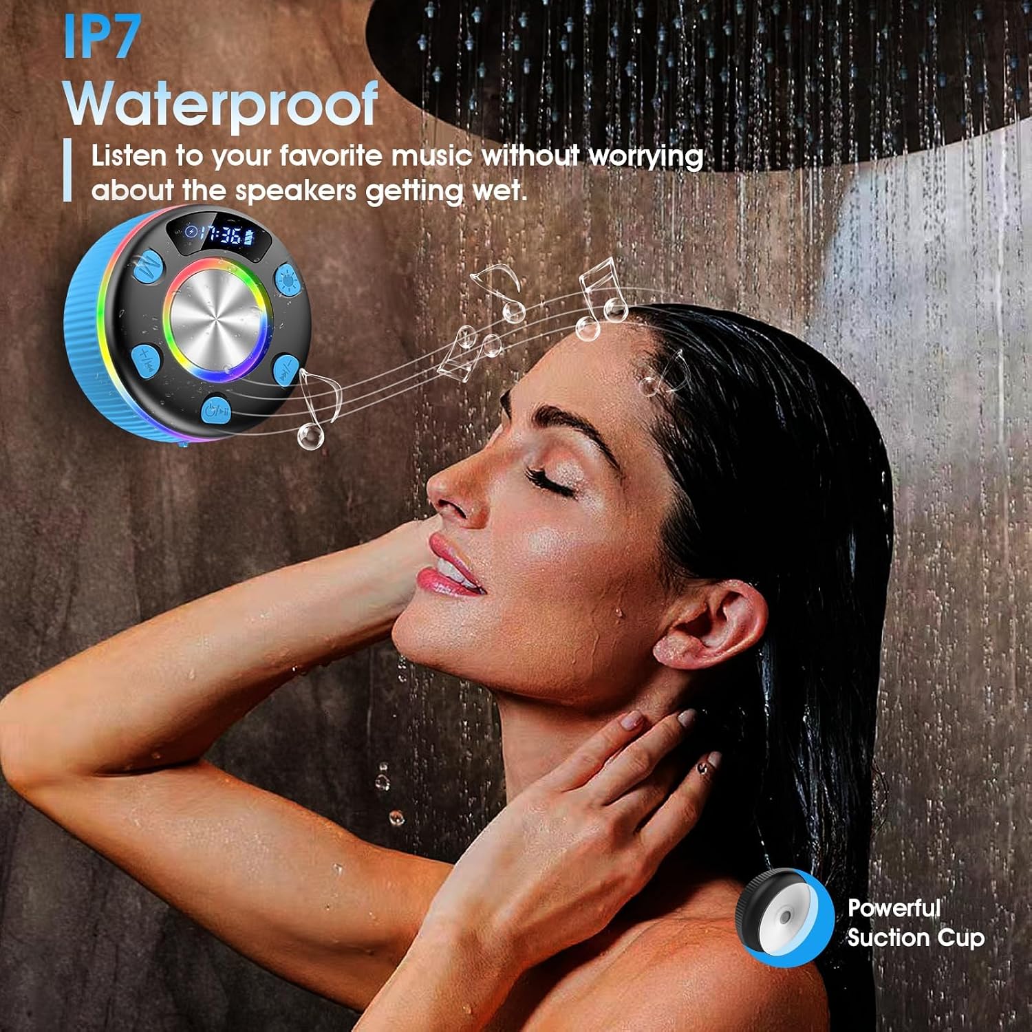 Detalle de dotn Bluetooth Shower Speaker with IPX7 Rating