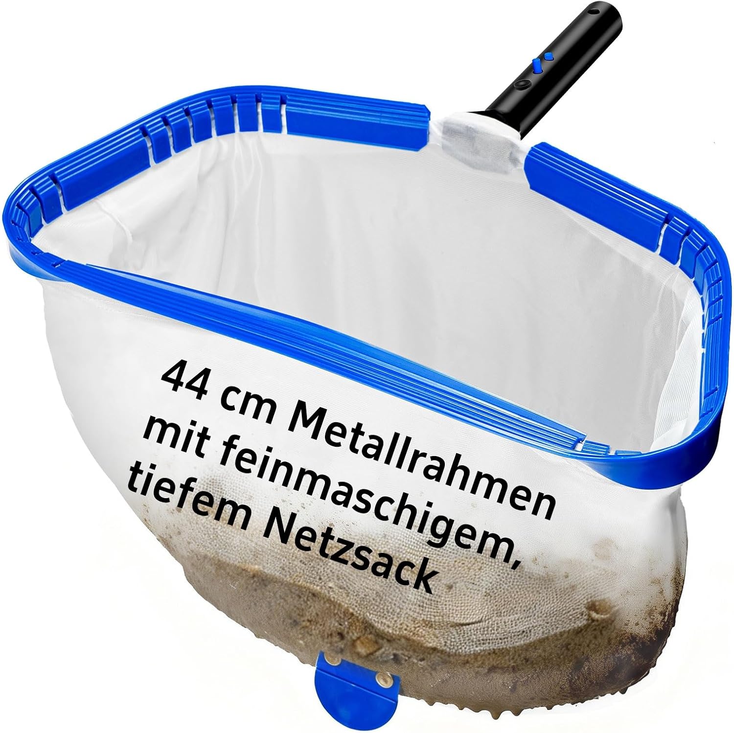Detalle de ROMIVO Retino Skimmer Piscina 17,5" (44 cm): retino in maglia fine con telaio in alluminio, compatibile con aste telescopiche standard